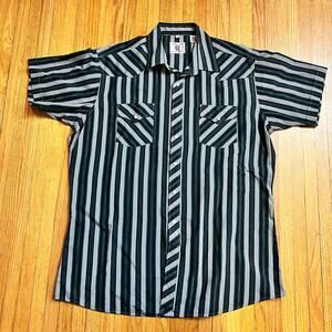 Vintage Corral West Ranchwear Shirt Men XL Multi Color Pearl Snap Western Stripe